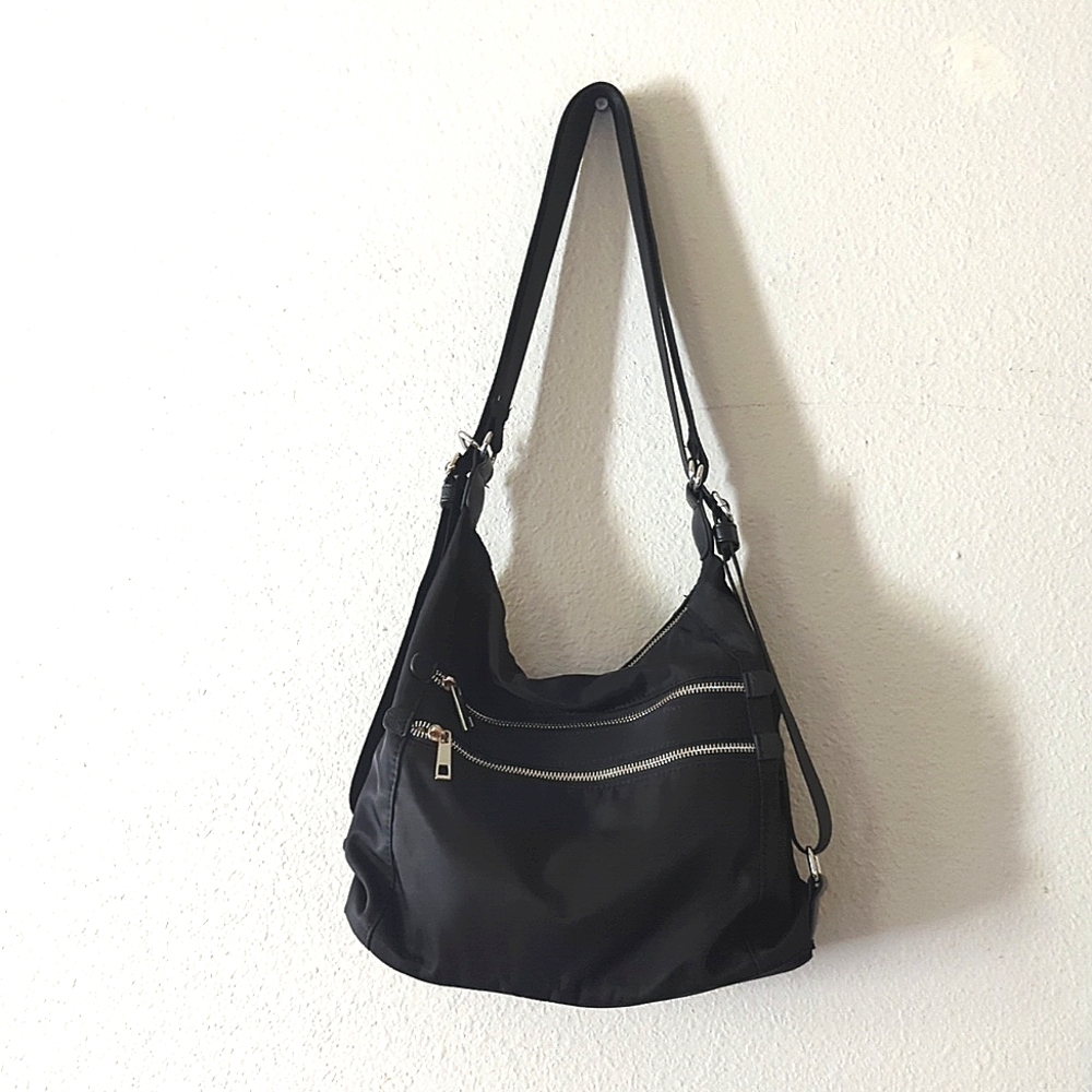 Sondra Roberts nylon convertible crossbody backpack